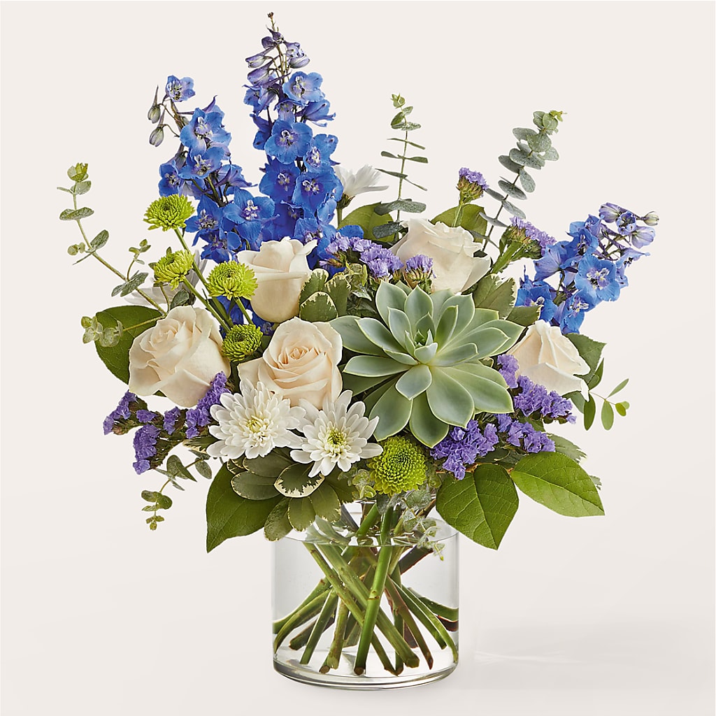 Cerulean Waves Bouquet – Batavia Stage Coach Florist, Batavia NY