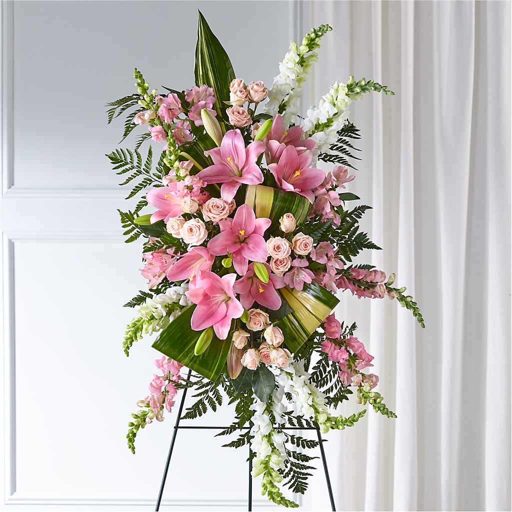 Elegant Embrace Standing Spray – Batavia Stage Coach Florist, Batavia NY