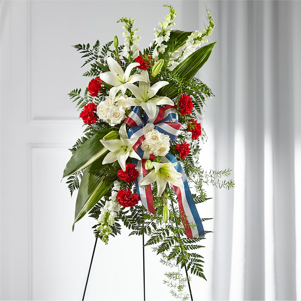 Stars of Life Standing Spray – Batavia Stage Coach Florist, Batavia NY