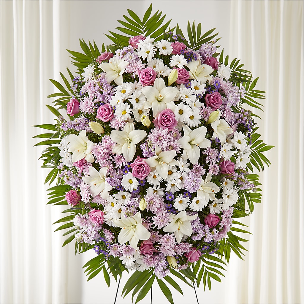 Surrounded by Love Standing Spray – Batavia Stage Coach Florist, Batavia NY