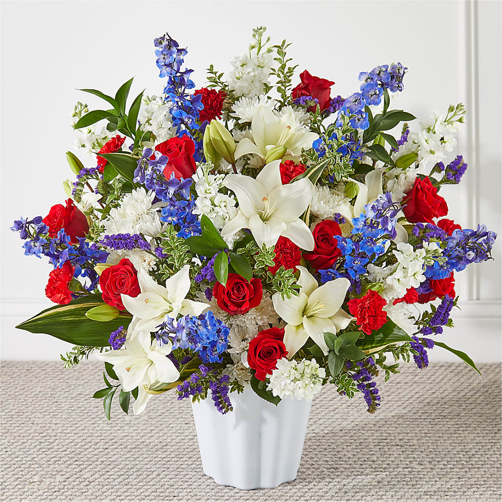 Consoled Floor Basket – Batavia Stage Coach Florist, Batavia NY