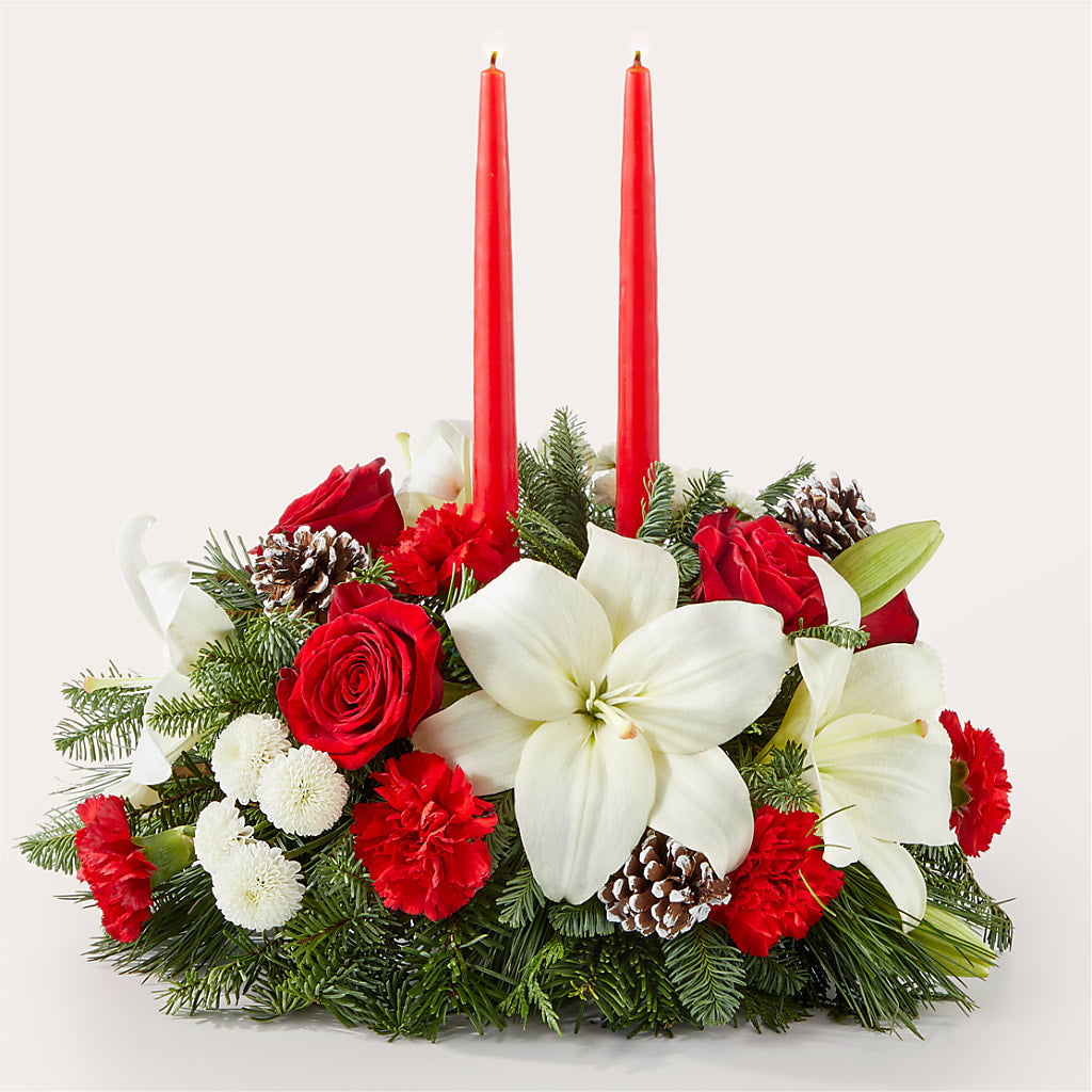 Seasonal Festivities Centerpiece – Batavia Stage Coach Florist, Batavia NY