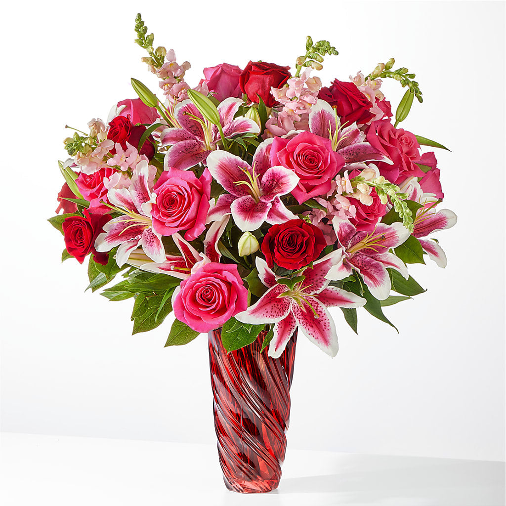 Always You Bouquet with Luxe Swirl Vase – Batavia Stage Coach Florist, Batavia NY