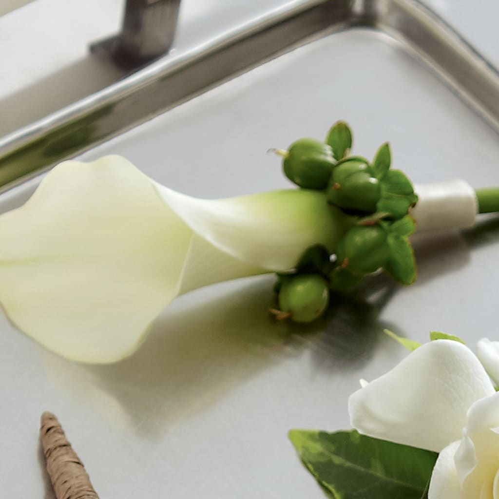 White Calla Boutonniere – Batavia Stage Coach Florist, Batavia NY