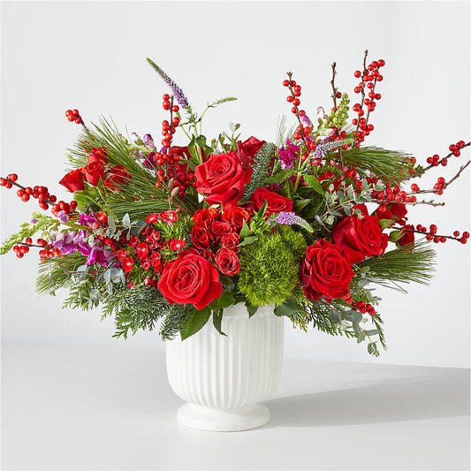Big Red Bow Bouquet –  Batavia Stage Coach Florist, Batavia NY