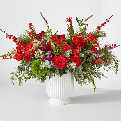 Big Red Bow Bouquet –  Batavia Stage Coach Florist, Batavia NY