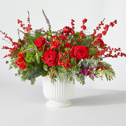 Big Red Bow Bouquet –  Batavia Stage Coach Florist, Batavia NY