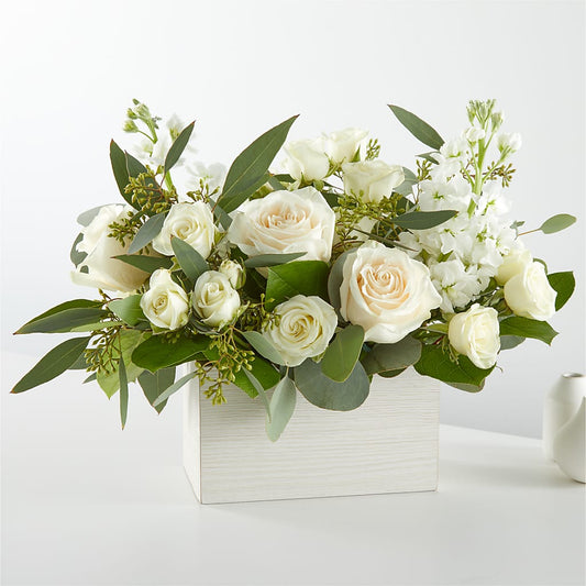 Fresh Linen Box Bouquet –  Batavia Stage Coach Florist, Batavia NY