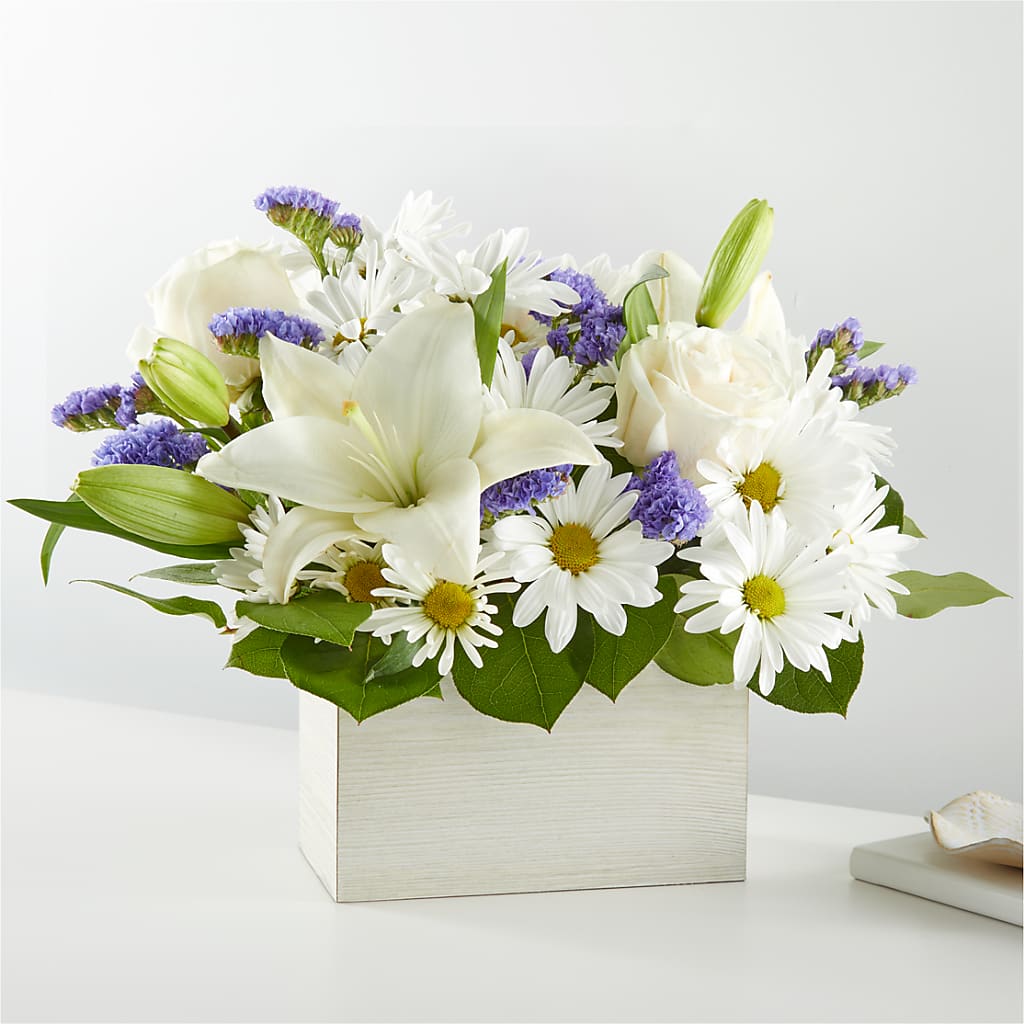 Beyond Blue Box Bouquet –  Batavia Stage Coach Florist, Batavia NY