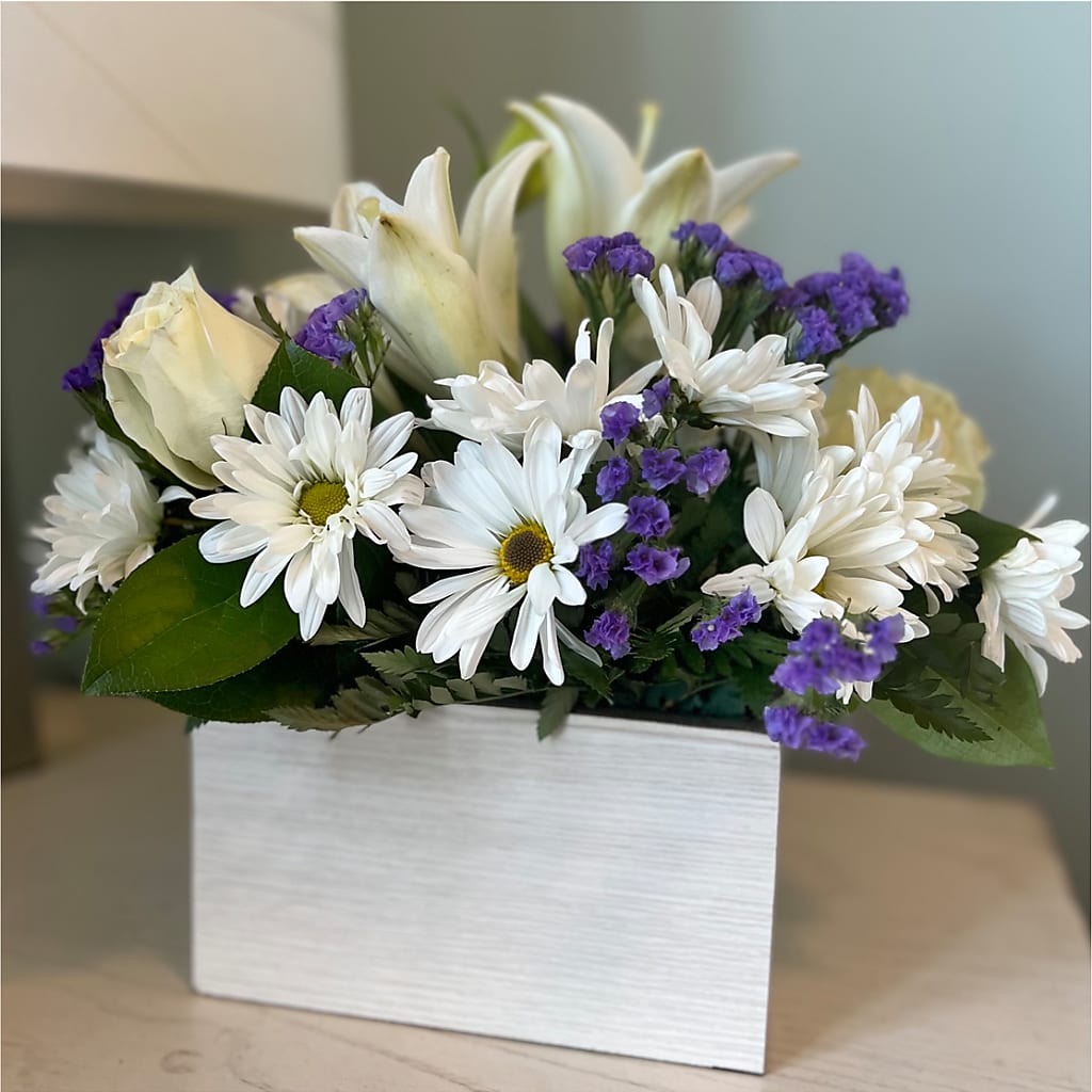 Beyond Blue Box Bouquet –  Batavia Stage Coach Florist, Batavia NY