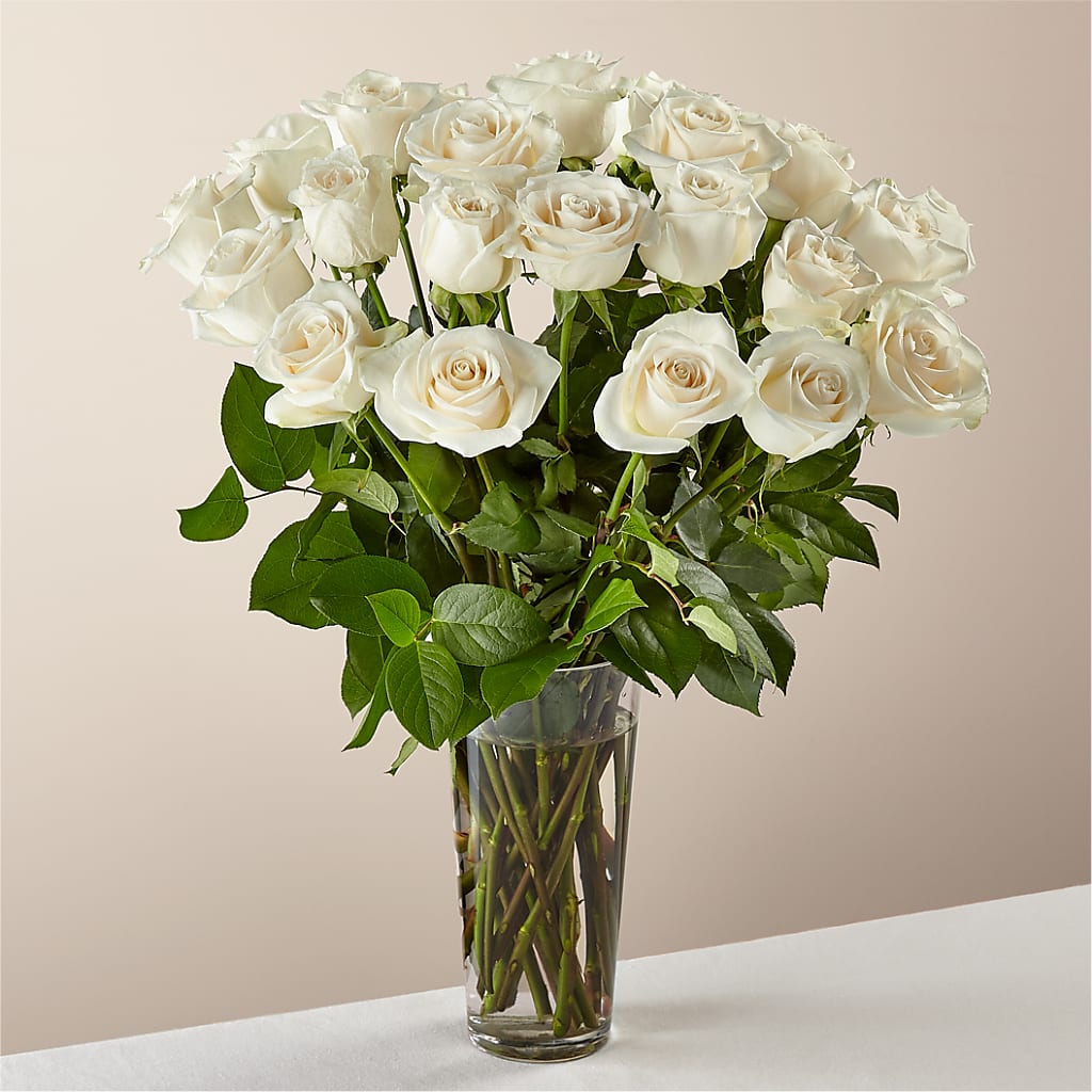 Long Stem White Rose Bouquet –  Batavia Stage Coach Florist, Batavia NY