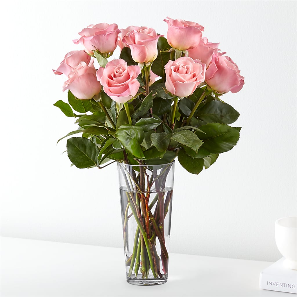 Long Stem Pink Rose Bouquet –  Batavia Stage Coach Florist, Batavia NY