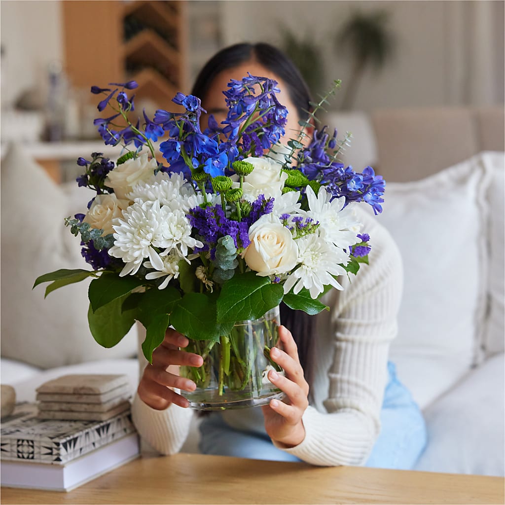 Cerulean Waves Bouquet –  Batavia Stage Coach Florist, Batavia NY