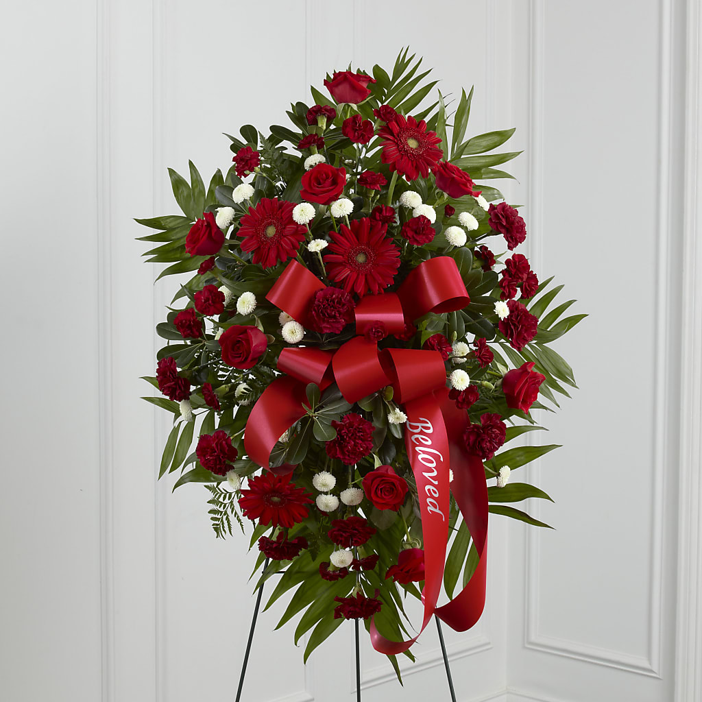 Treasured Memories Standing Spray –  Batavia Stage Coach Florist, Batavia NY