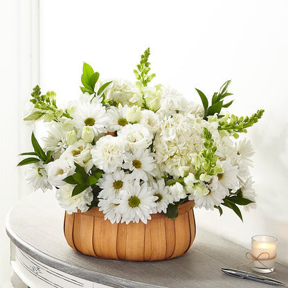 Pure Ivory Basket –  Batavia Stage Coach Florist, Batavia NY