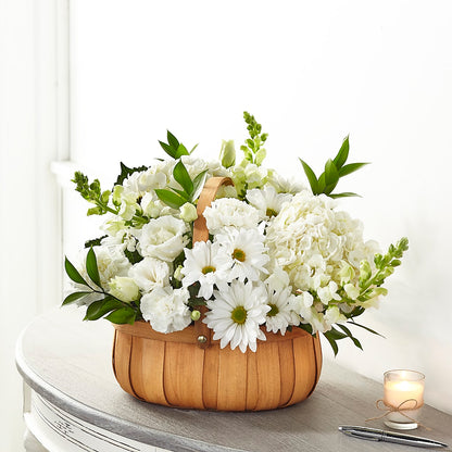 Pure Ivory Basket –  Batavia Stage Coach Florist, Batavia NY