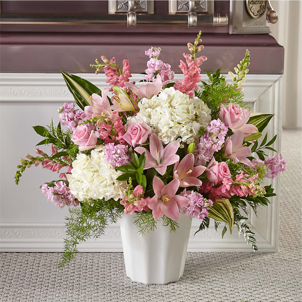 Simply Serene Floor Basket –  Batavia Stage Coach Florist, Batavia NY