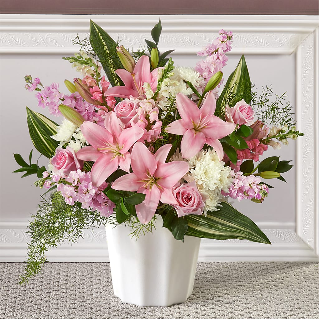 Simply Serene Floor Basket –  Batavia Stage Coach Florist, Batavia NY