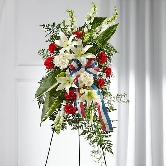 Stars of Life Standing Spray –  Batavia Stage Coach Florist, Batavia NY