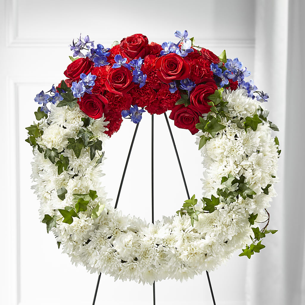 Patriotic Passion Wreath –  Batavia Stage Coach Florist, Batavia NY