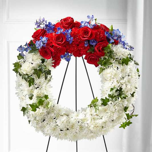 Patriotic Passion Wreath –  Batavia Stage Coach Florist, Batavia NY