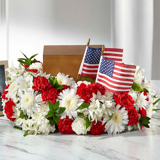 Spirit of Patriotism Cremation Adornment –  Batavia Stage Coach Florist, Batavia NY
