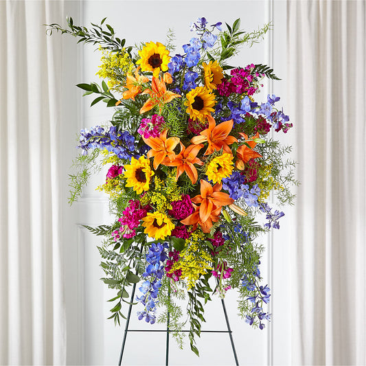 Sunlit Memories Standing Spray (Standard) –  Batavia Stage Coach Florist, Batavia NY