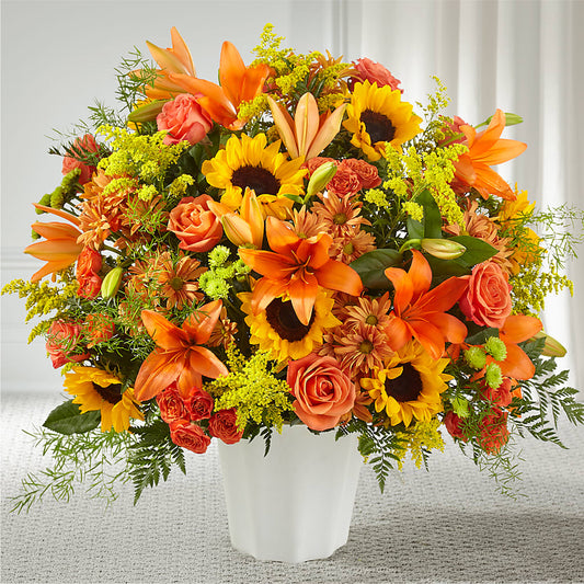 Harvest Thoughts Floor Basket –  Batavia Stage Coach Florist, Batavia NY
