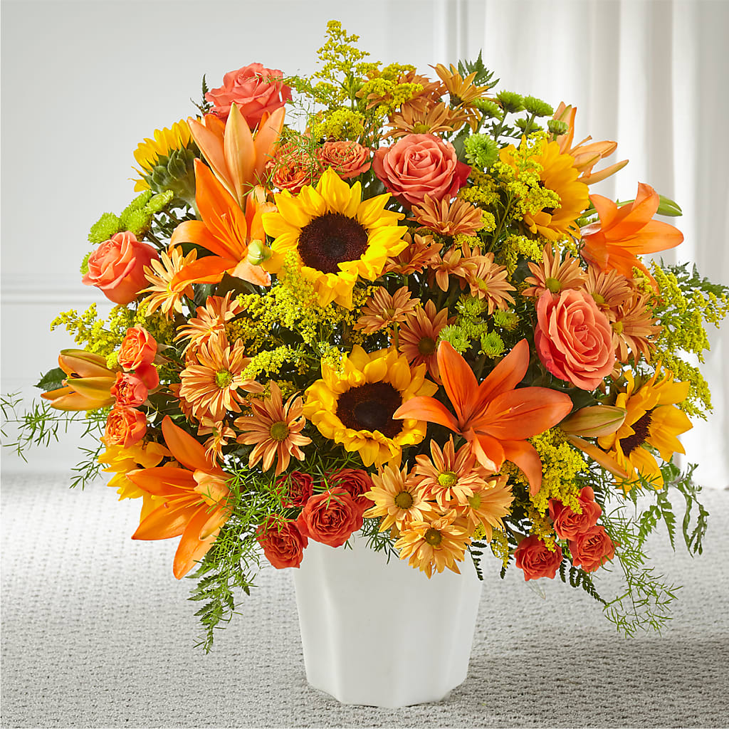 Harvest Thoughts Floor Basket –  Batavia Stage Coach Florist, Batavia NY