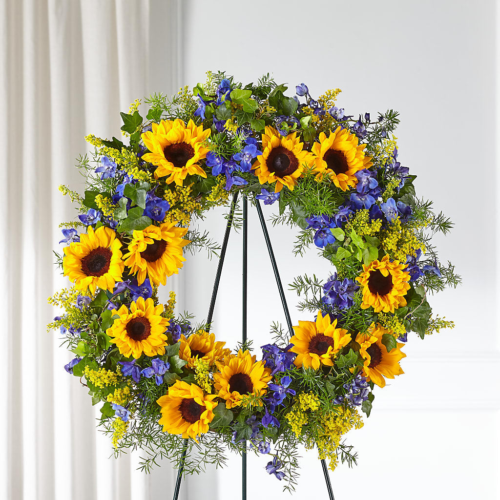 Bright Rays Wreath –  Batavia Stage Coach Florist, Batavia NY
