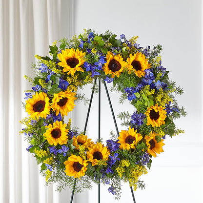 Bright Rays Wreath –  Batavia Stage Coach Florist, Batavia NY