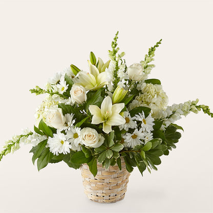 Ivory Elegance Floral Basket –  Batavia Stage Coach Florist, Batavia NY