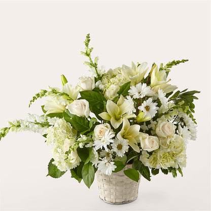 Ivory Elegance Floral Basket –  Batavia Stage Coach Florist, Batavia NY
