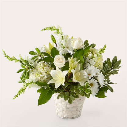 Ivory Elegance Floral Basket –  Batavia Stage Coach Florist, Batavia NY
