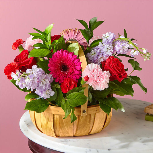 Pink Picnic Basket –  Batavia Stage Coach Florist, Batavia NY