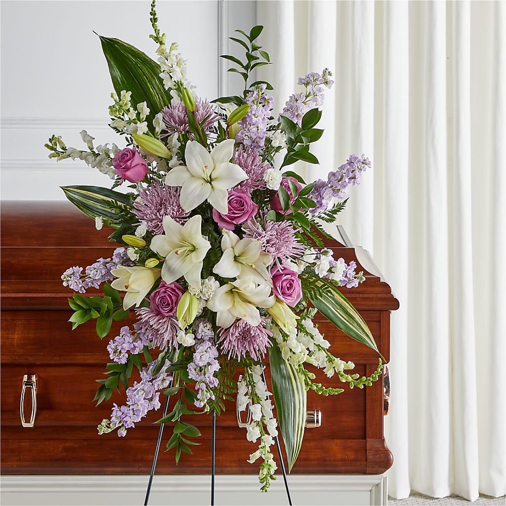 Grateful Hearts Standing Spray –  Batavia Stage Coach Florist, Batavia NY