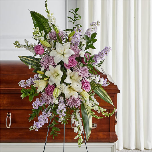 Grateful Hearts Standing Spray –  Batavia Stage Coach Florist, Batavia NY