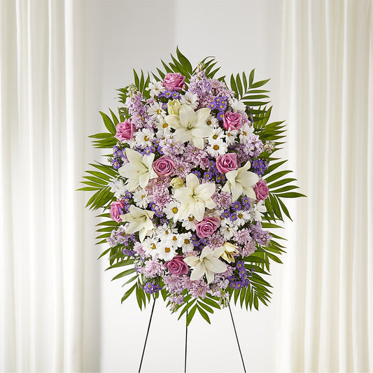 Surrounded by Love Standing Spray –  Batavia Stage Coach Florist, Batavia NY