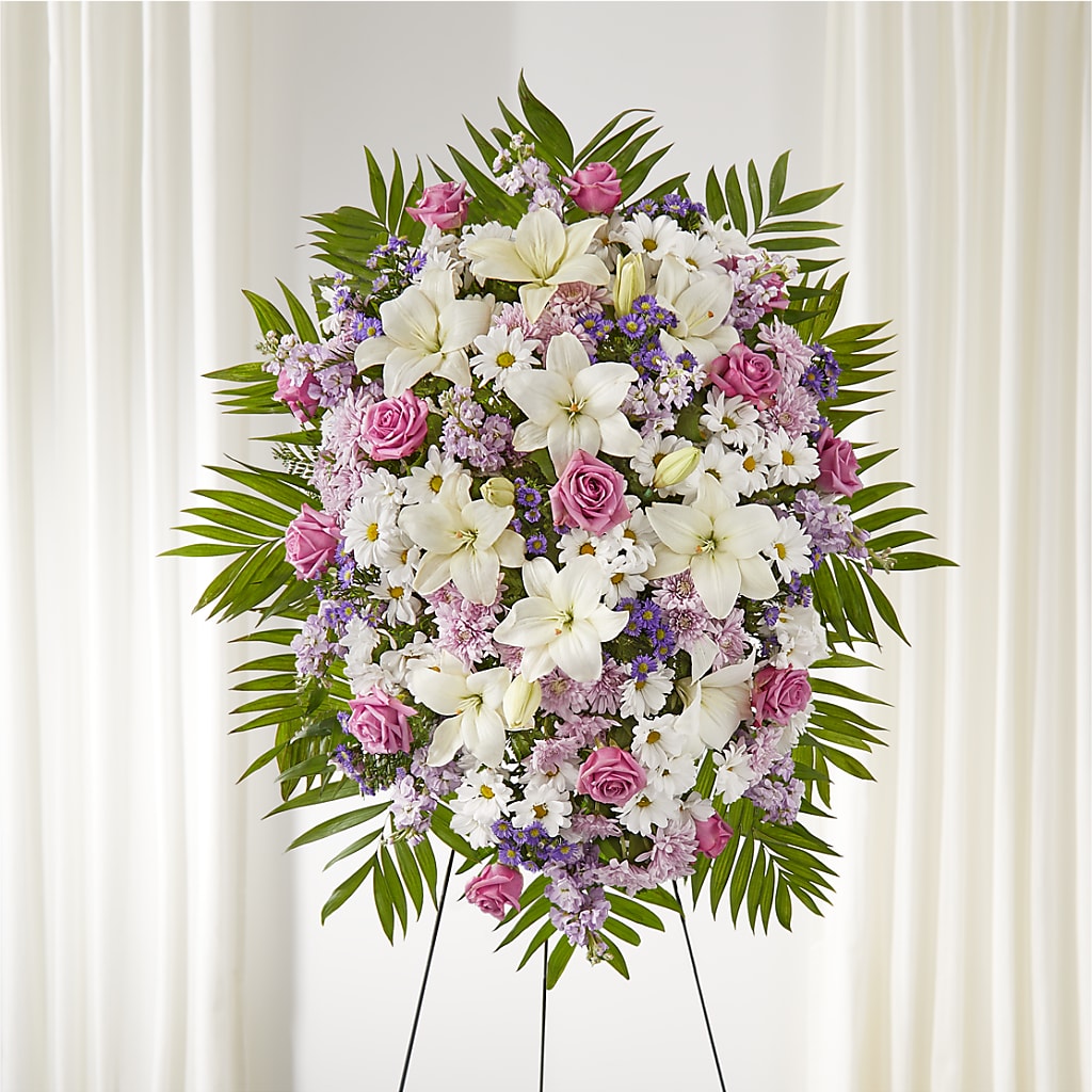 Surrounded by Love Standing Spray –  Batavia Stage Coach Florist, Batavia NY