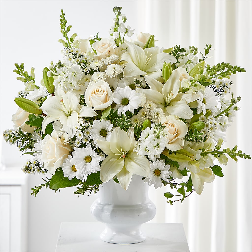 Uplifting Urn Arrangement –  Batavia Stage Coach Florist, Batavia NY