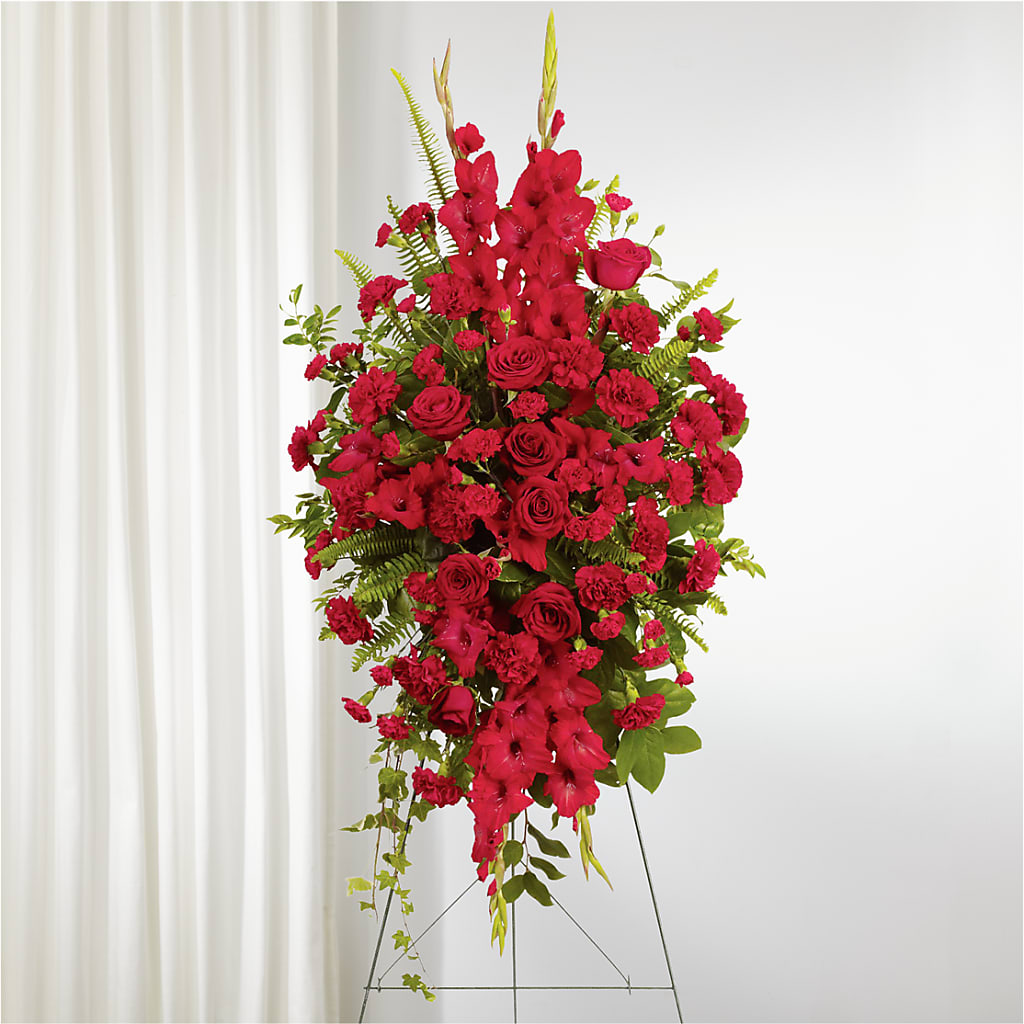 From the Heart Standing Spray –  Batavia Stage Coach Florist, Batavia NY