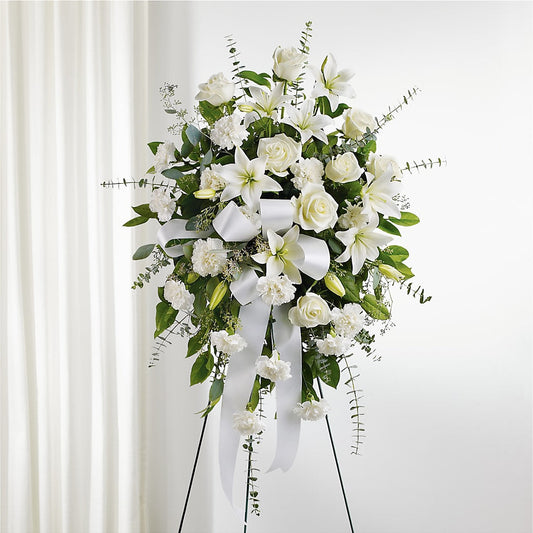 With Care Standing Spray –  Batavia Stage Coach Florist, Batavia NY