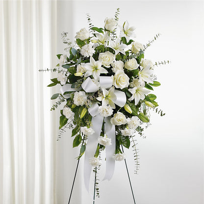 With Care Standing Spray –  Batavia Stage Coach Florist, Batavia NY