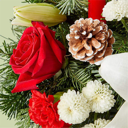 Seasonal Festivities Centerpiece –  Batavia Stage Coach Florist, Batavia NY