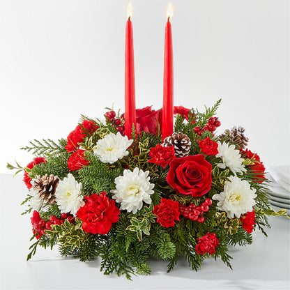 Holiday Soiree Centerpiece –  Batavia Stage Coach Florist, Batavia NY