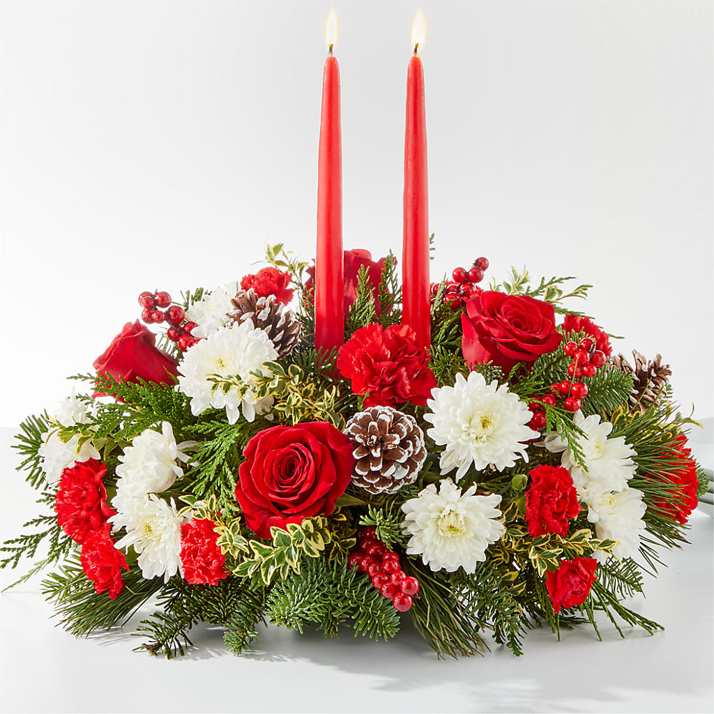 Holiday Soiree Centerpiece –  Batavia Stage Coach Florist, Batavia NY