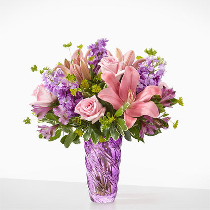 Precious Petals Bouquet with Luxe Swirl Vase –  Batavia Stage Coach Florist, Batavia NY