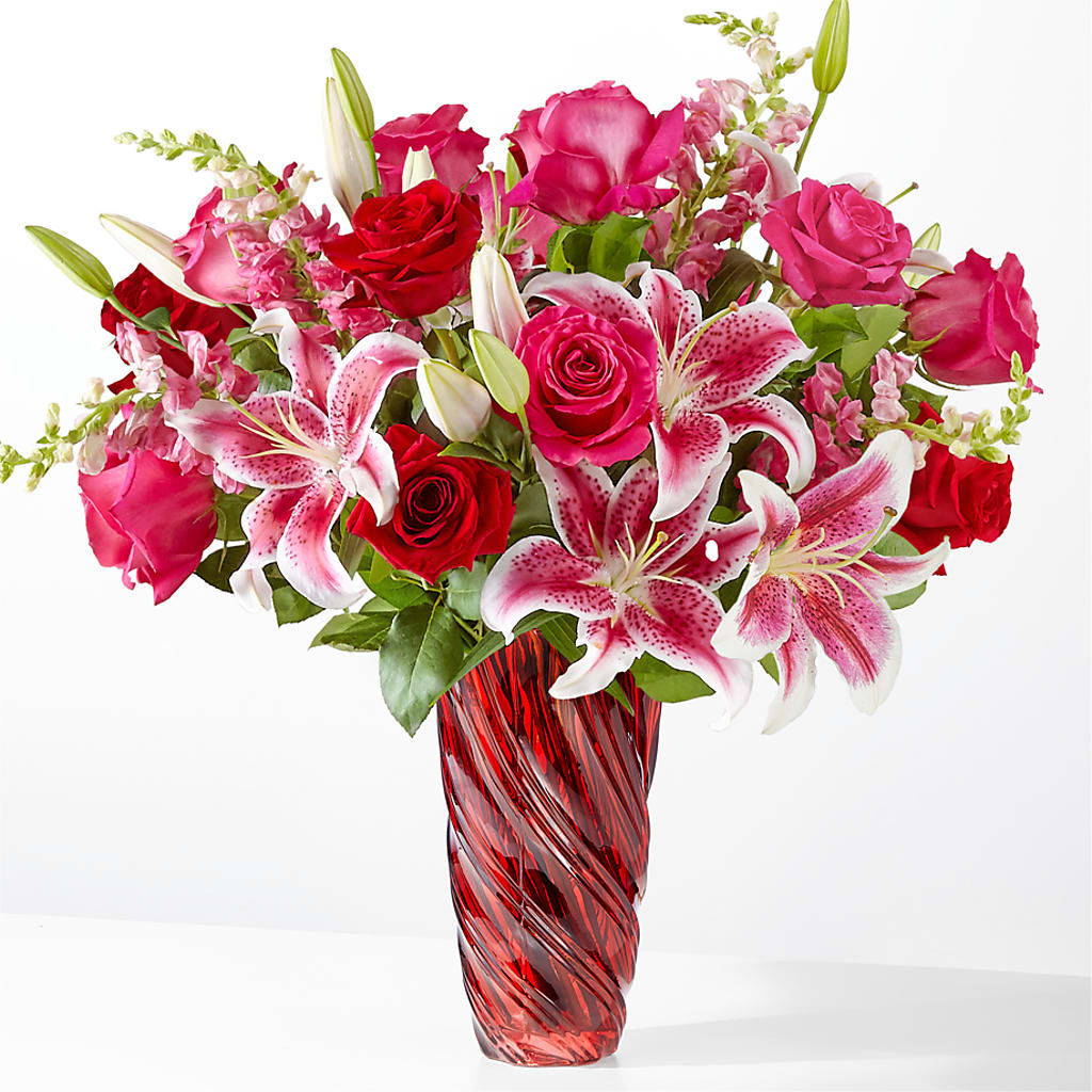 Always You Bouquet with Luxe Swirl Vase –  Batavia Stage Coach Florist, Batavia NY