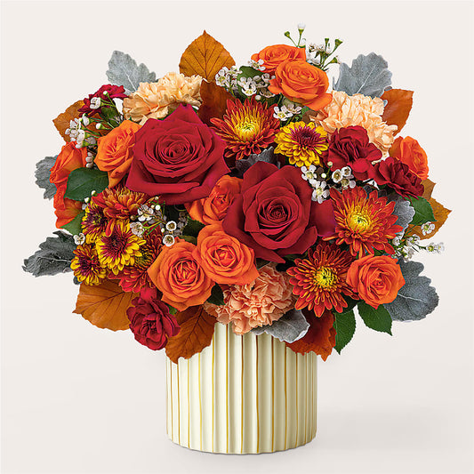 Merlot Bouquet with Ivory Vase –  Batavia Stage Coach Florist, Batavia NY