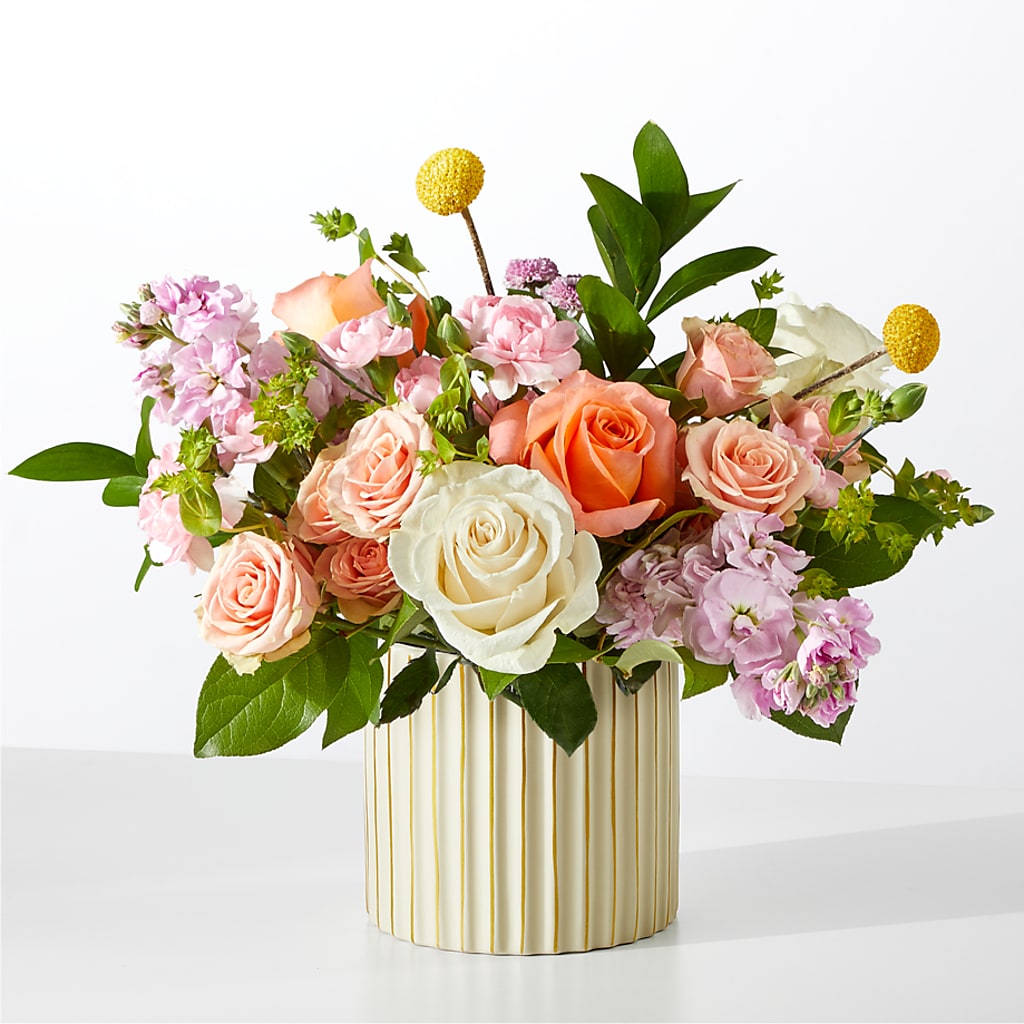 French Market Bouquet with Ivory Vase –  Batavia Stage Coach Florist, Batavia NY